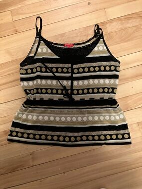 Made in France Vintage Boho Crochet Camisole Cotton Blend - L
